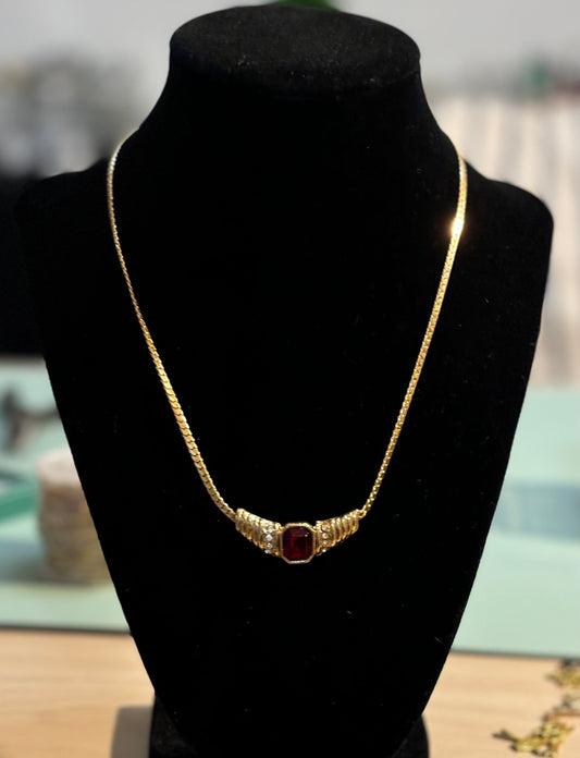 A Gold & Red Necklace